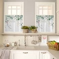 thumbnail image 4 of Sage Green Kitchen Curtains and Valances Set, Eucalyptus Leaves Watercolor Leaf Red Fruit Country Rod Pocket Window Valance Window Curtain Panels for Living Room Bedroom Laundry, 27.5x36in, 3 Pieces, 4 of 7