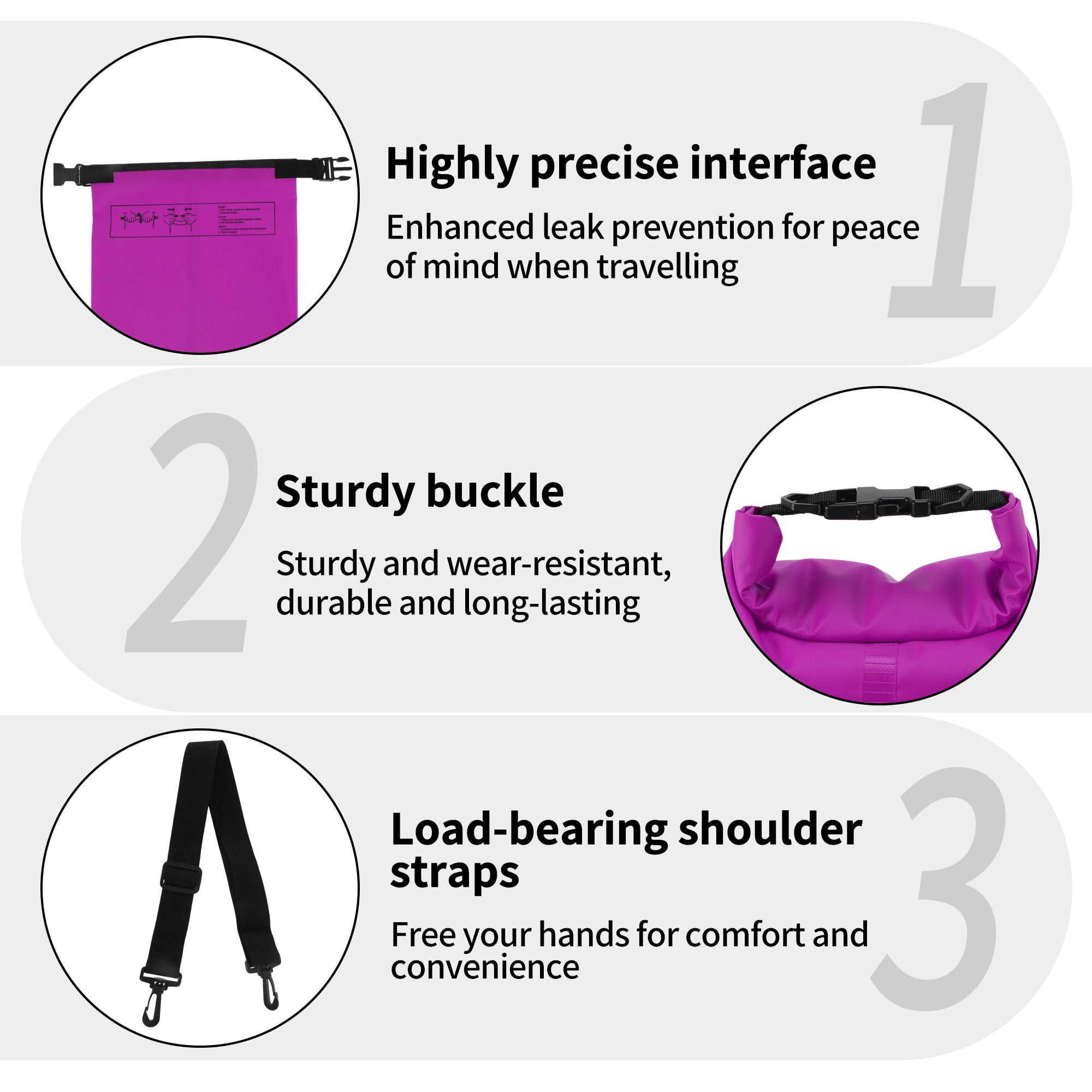 Unique Bargains Durable Waterproof Dry Bag Purple Pattern 1
