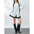 thumbnail image 6 of Women's Cable Knit Sweaters Casual Long Sleeve Square Neck Button Down Loose Tops, 6 of 10