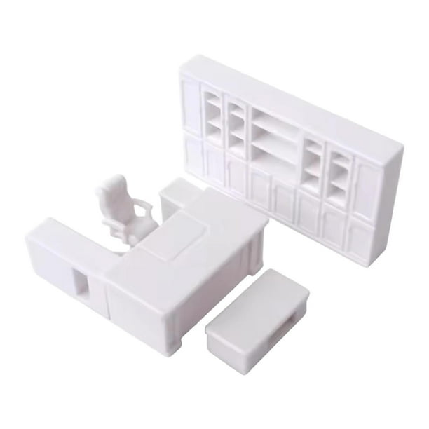 Muebles en miniatura para casa de muñecas a escala 1/50, adorno realista para escena, accesorio para maquetación. Conjunto de oficina