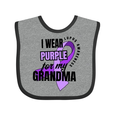 

Inktastic I Wear Purple for My Grandma Lupus Awareness Gift Baby Boy or Baby Girl Bib