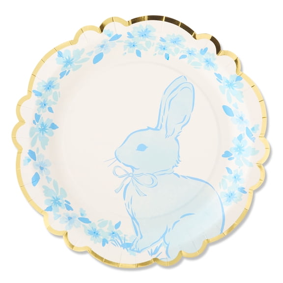 Blue Bunny Disposable Paper Plates, 11.5", 8 Count, Easter by Way To Celebrate