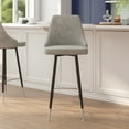 thumbnail image 3 of 2PK Gray Leather Bar Stools, 3 of 3