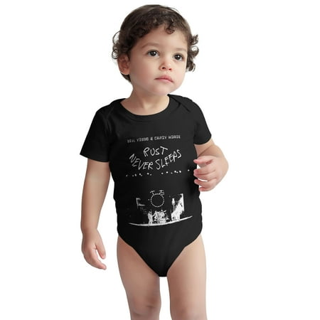 

Neil Baby Onesie Young Crazy Horse Toddler Baby Boys Girls Short-Sleeve Bodysuits Cotton Romper Black 3 Months