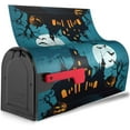 thumbnail image 2 of Halloween Witch Castle Moon Pumpkin Mailbox Covers Magnetic Halloween Post Box Cover Wraps Standard Size 21x18 Inches for Garden Yard Décor, 2 of 6
