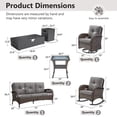 thumbnail image 4 of Opohoro 9-Piece Outdoor Patio Fire Pit Set with Sofa and Flat Arm, 43" Fire Pit Table, Propane Tank Cover for Deck Backyard, 4 of 19