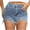 Blue, variant on Cut Off Denim Shorts for Women Frayed Distressed Jean Short Cute Mid Rise Ripped Hot Shorts Comfy Stretchy Denim Shorts for Women Mid Waisted Folded Hem Ripped Jean Shorts