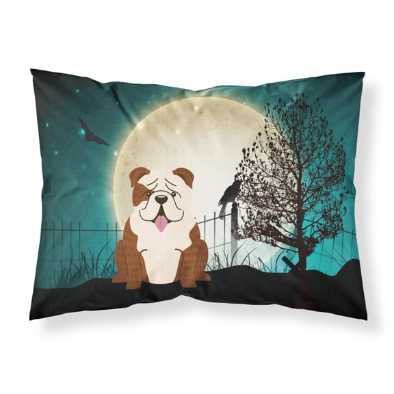 Halloween Scary  English Bulldog Brindle White Fabric Standard Pillowcase