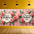 thumbnail image 5 of Floral Design Mother's Day Banner Pink Roses Mother's Day Decoration for Celebration Event Indoor Use Photography Background, 5 of 9