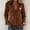 Brown, variant on Womens Vintage Fringe Suede Western Cowgirl Shirts Long Sleeve Button Down Rodeo Tops Slim Fit Country Concert Jacket Brown M