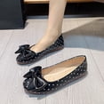 thumbnail image 5 of Shrysg Women's Bowknot Dress Flats Ballet Low Wedge Round Toe Slip-Ons Casual Loafers Breathable Dressy Office Work Flat Shoes Black, 5 of 9