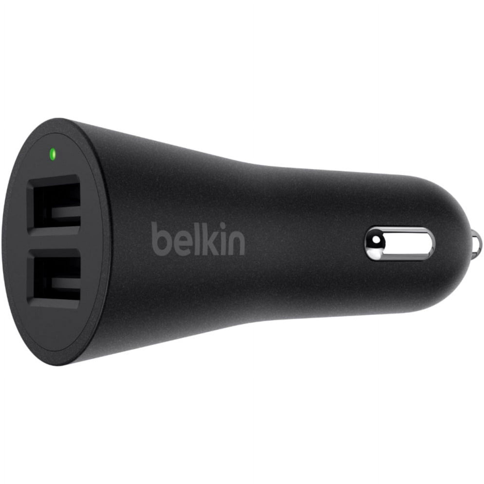Belkin F8J221bt04-BLK BOOST?UP 2-Port Car Charger with MIXIT? 4ft USB-A to Lightning Cable