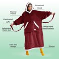 thumbnail image 4 of (3 pack) Cozy Comfort Wearable Blanket Hoodie, Long Sherpa Hoodie Blanket with Giant Pocket, Warm&cozy, Standard, Burgundy, 4 of 8