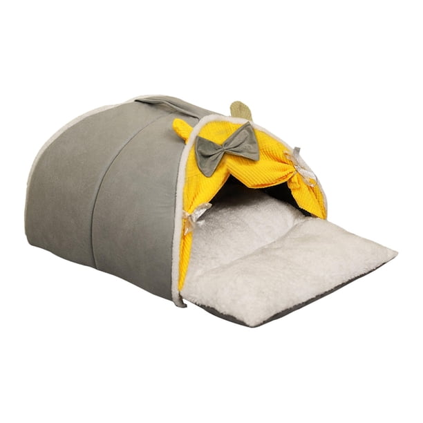 Cama para gatos semicerrada para gatos de interior, parte inferior antideslizante, cómoda y cálida para dormir S Jinwen Cama para gatos