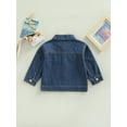 thumbnail image 4 of hirigin Toddler Boys Girls Denim Jackets, Fashion Long Sleeve Button Down Solid Color Jean Jackets, 4 of 8