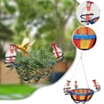 thumbnail image 4 of Hanging Hummingbird Feeder With Planter Basket 3-Bottle Design Colorful Woven Rattan Base Yard Garden Decor for Outside Hanging Flower Basket Bird Feeder, 4 of 7