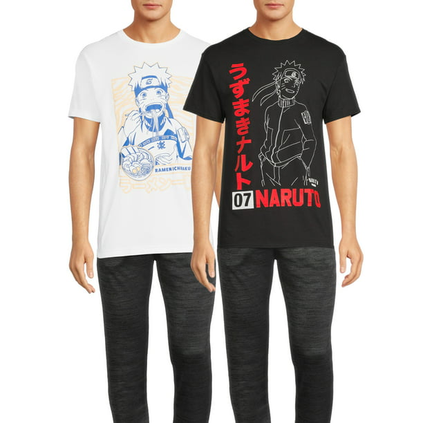 Naruto Shippuden Men's & Big Men's Short Sleeve Graphic T-Shirt, 2-Pack ...