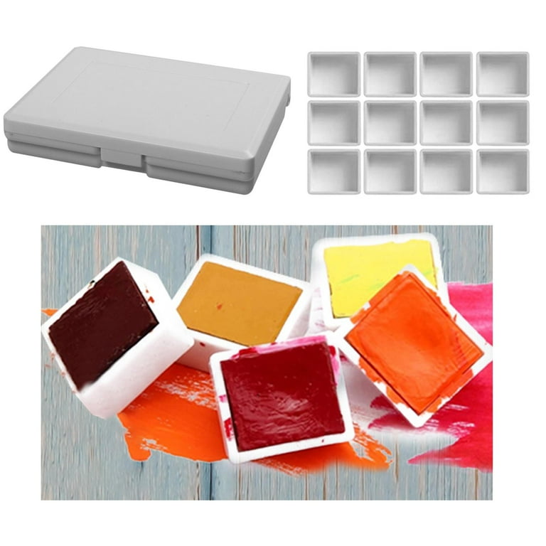  MEEDEN Empty Watercolor Tin Box Palette Paint Case, Medium  Colorful Tin with 26 Pcs Half Pans