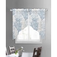 thumbnail image 3 of Blue Grey Coral Coastal Swag Valances for Windows, Summer Beach Seaside Nautical Rod Pocket Sheer Valances for Small Windows, Swag Toppers Light Filtering for Kitchen Living Room 2 Panels 36''x36'', 3 of 6