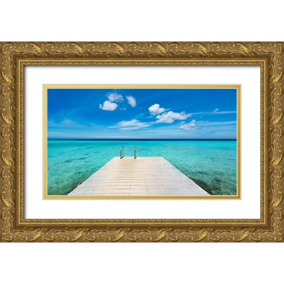 Leske, Mike 18x12 Gold Ornate Wood Framed with Double Matting Museum Art Print Titled - Caribbean Dream