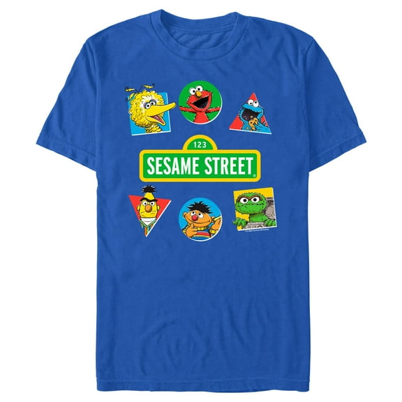 Men's Sesame Street Character Shapes  Graphic T-Shirt