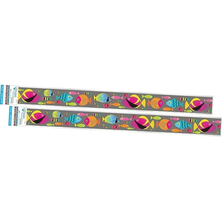 UPC: 0704068043084 | Barker Creek Double-Sided Border 2-Pack  Kai Ola Tropical Fish  Decorate Galore with 70  of Border  Coordinating Designs Printed On Both Sides for Twice The Value  3  x 70  (4308)