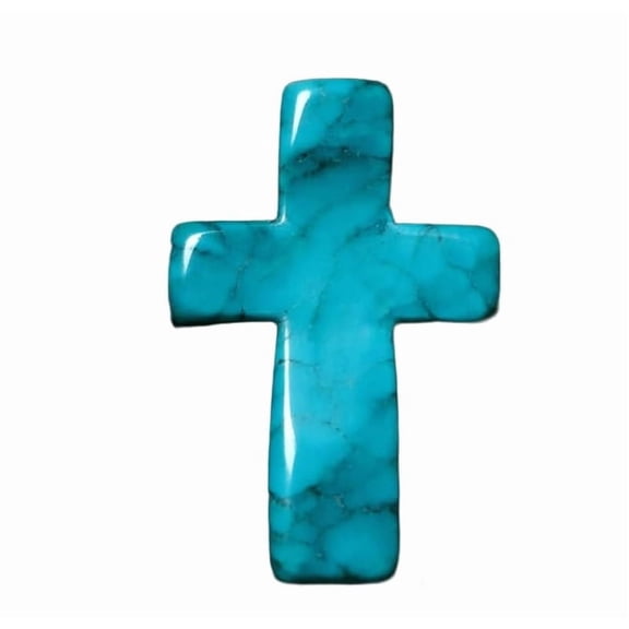 Orangide Turquoise Pocket Cross, Handcrafted Natural Stone Pendant on Adjustable Cord, Inspirational Jewelry Gift for Women Men, Everyday Carry