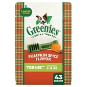 Greenies Pumpkin Spice Flavor Adult Natural Dental Dog Treats Teenie Size, 12 oz Pack (43 Count)