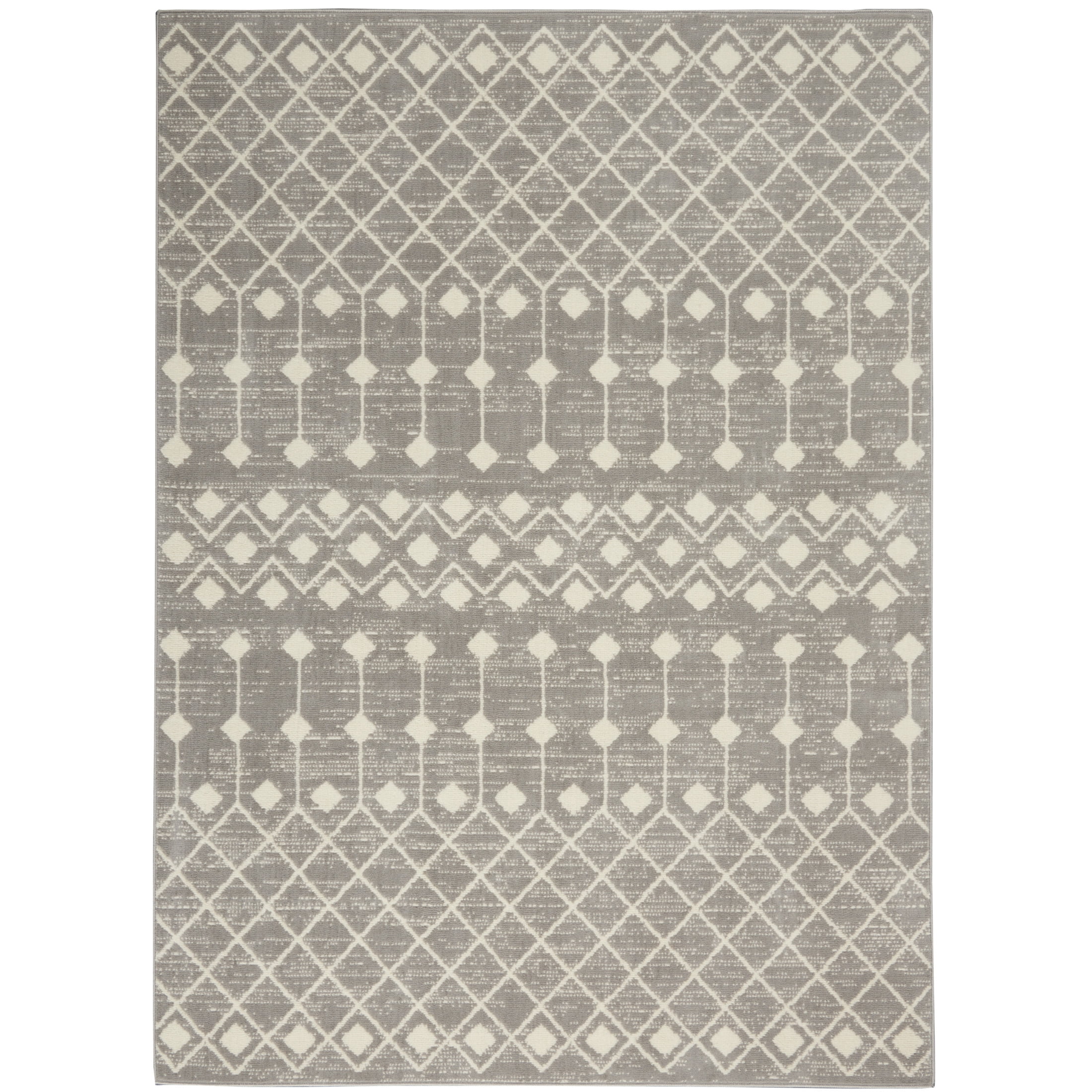 Nourison Grafix Moroccan Grey 5'3" x 7'3" Area Rug, (5x7)