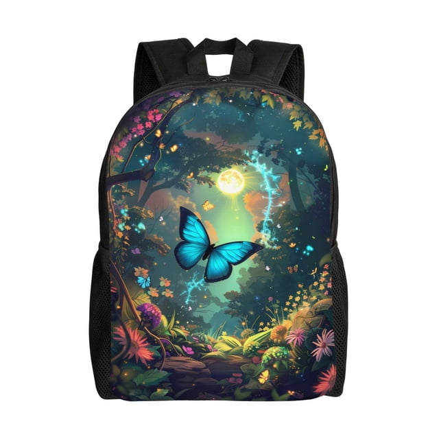 Balery Enchanted Forest Butterfly A Mochila - Mochila Estilosa y Duradera para Laptop de 15 Pulgadas con Tela Oxford Impermeable