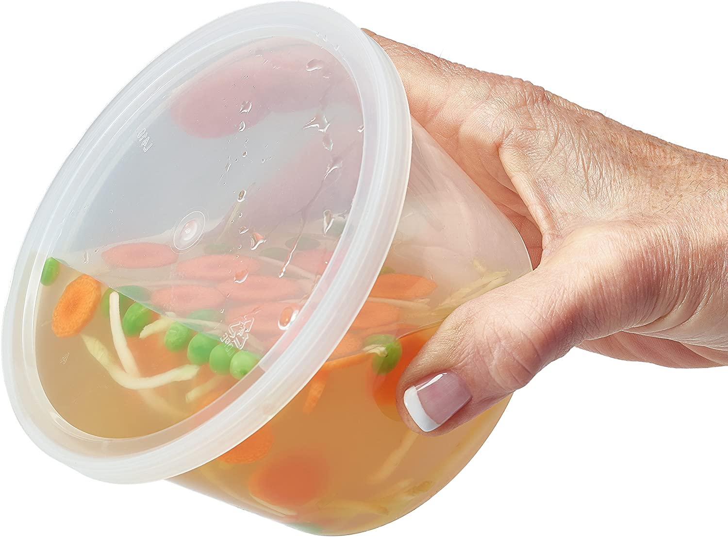 Deli Food Containers with Lids - 16 Oz Pint Size Airtight Food Storage Takeout Meal Prep Containers with Lids, BPA-Free, Dishwasher, Microwave Safe