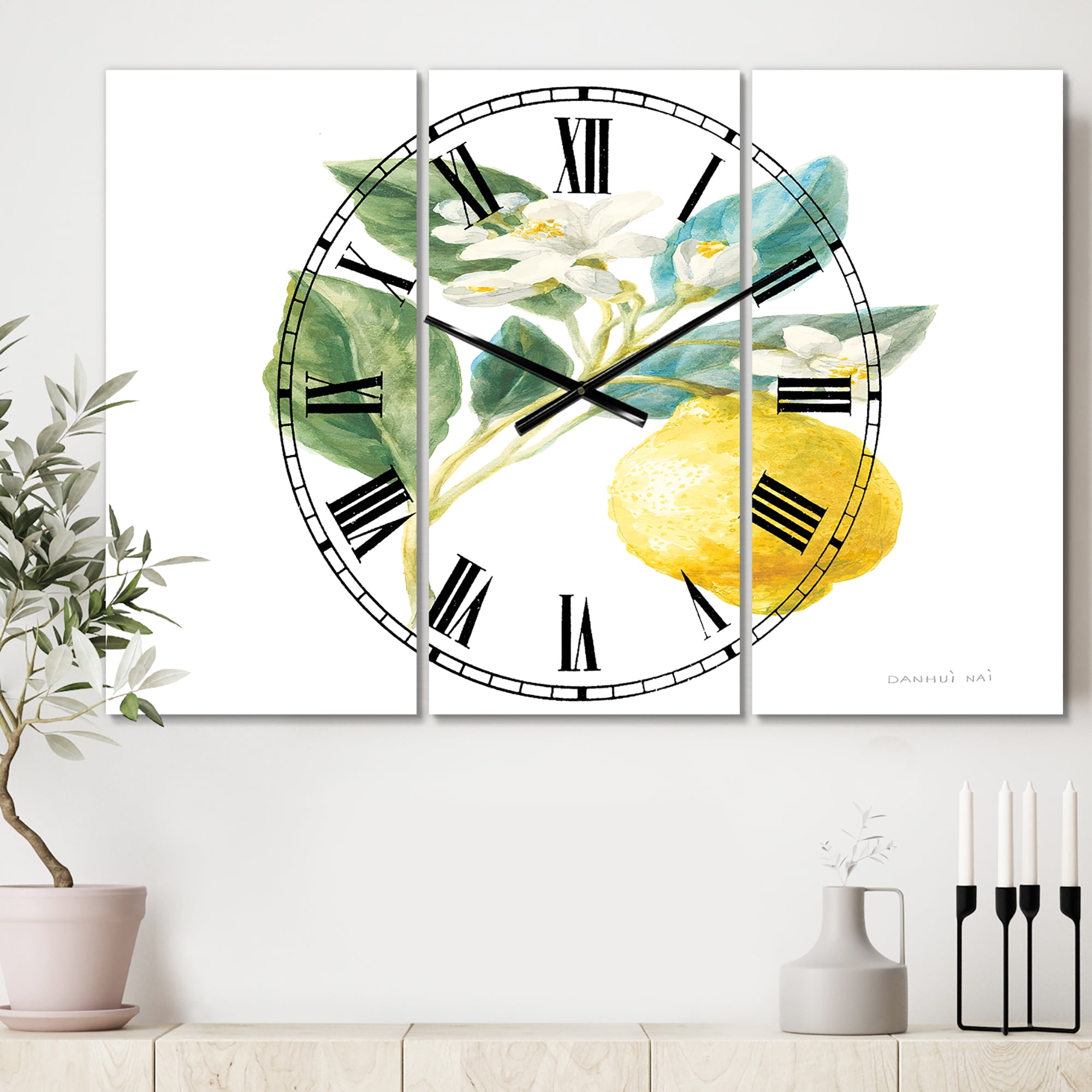 Designart 'Floursack Lemon I' Farmhouse Wall Clock