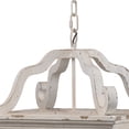 thumbnail image 4 of 16 Inch 4 Light Chandelier, Classic Design, Fir Wood Iron, Distressed White, Saltoro Sherpi, 4 of 5