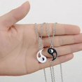 thumbnail image 4 of 2 pcs/set best friends Tai Chi Yin Yang hollow pendant split matching necklaces, 4 of 5