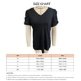 thumbnail image 1 of Blusa de verano con cuello en V para mujer, blusa con cuello en V y mangas abullonadas cortas para mujer, blusa con cuello en V y mangas abullonadas, funcionalidad inteligente, 1 of 3