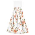 thumbnail image 7 of Yayeee Kitchen Hanging Hand Towels Set of 2 with Loop Bathroom Absorbent Tie Towel, Orange Floral Blooms, 7 of 7