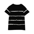 thumbnail image 4 of CHEEREAM Toddler Girl Casual Short Sleeve Shirts Round Neck Tunic Tops Kids Striped Print Tee Summer Blouses Size 3-14 Years, 4 of 5