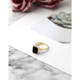 thumbnail image 5 of Gem Stone King 18K Yellow Gold Plated Silver Black Onyx and White Created Sapphire Ring for Women (3.39 Cttw, Gemstone Birthstone, Available in Size 5, 6, 7, 8, 9), 5 of 7