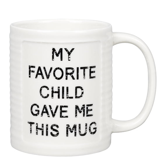 11oz Funny Ceramic Coffee Mug for Mom Dad - My Favorite Child Gave Me This Mug - Microwave Dishwasher Safe Novelty Gift - White