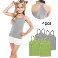 thumbnail image 2 of ZACPNCV 4 Pieces Girls Dance Tank Tops Racerback Camisole Undershirts Spaghetti Strap Camis Dance Clothes Tank Tops for Girls Gray 3-4 Years, 2 of 7