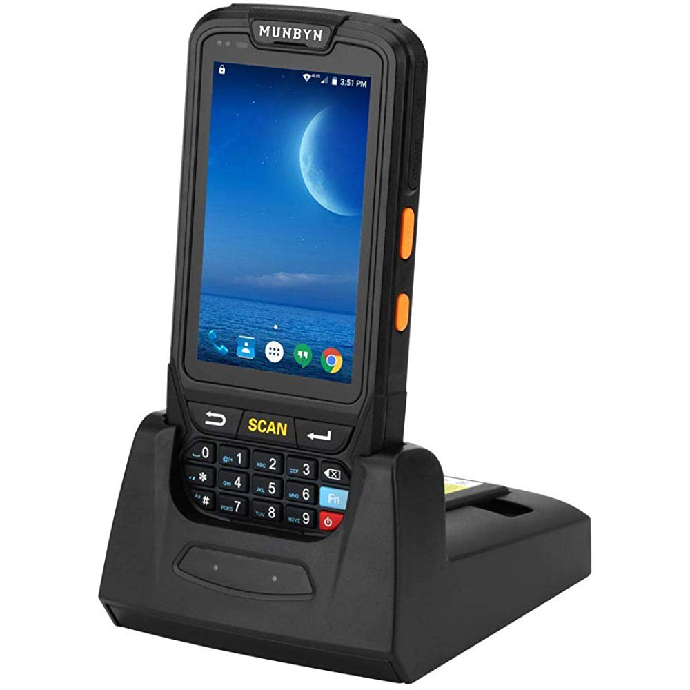 MUNBYN Handheld Barcode Scanner with Android 7.0 OS, 2D PDF417 Honeywell Scanner, Numeric keypad