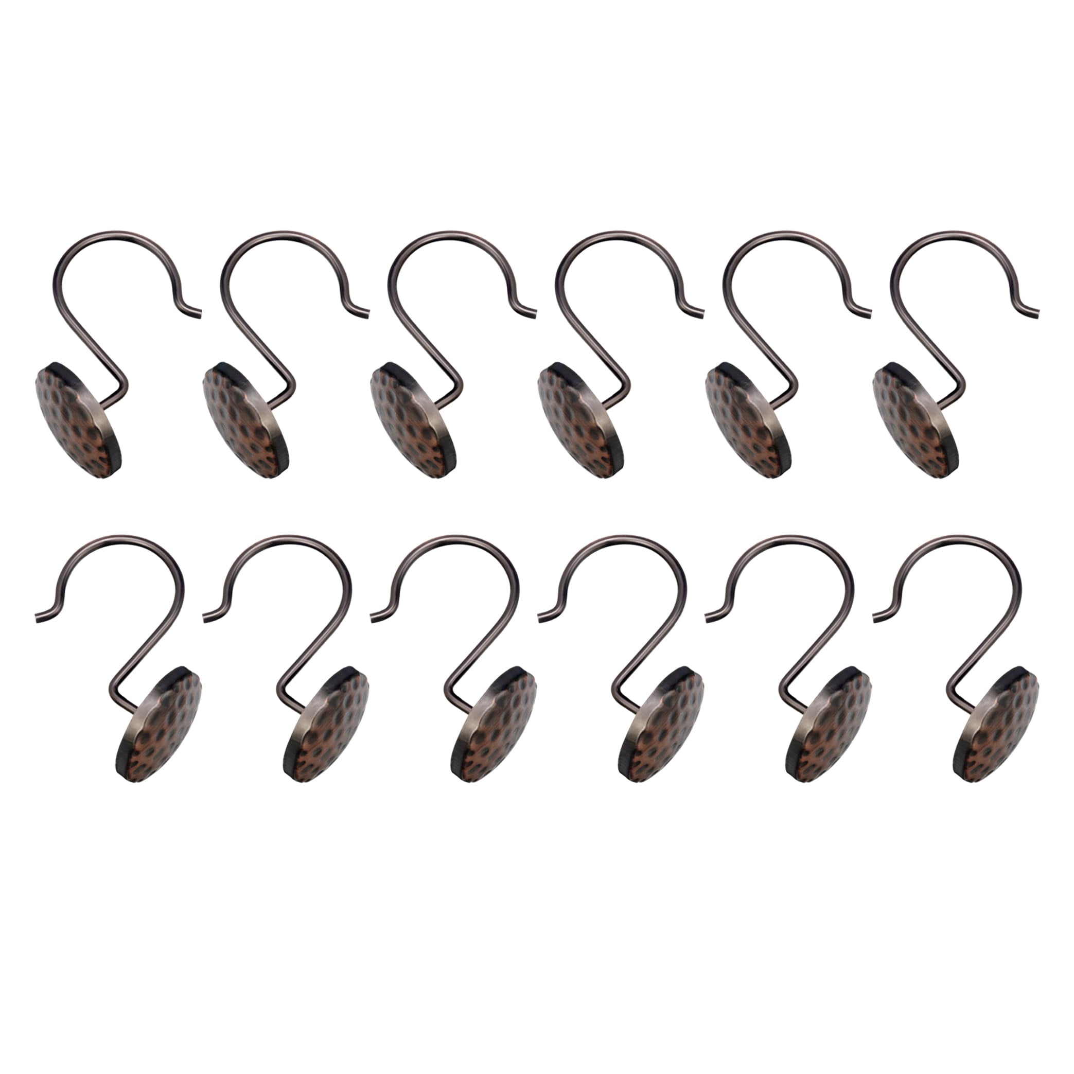 Utopia Alley Shower Rings Hooks, Shower Curtain Rings Hooks for Bathroom, Rust Resistant Shower Curtain Hooks Rings, Set of 12, Oil Rubbed Bronze
