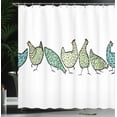 thumbnail image 4 of Ambesonne Chicken Shower Curtain, Farm Hen with Ornaments, 69"Wx70"L, Pale Green and White, 4 of 5