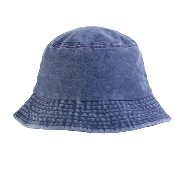 Nsendm Female Hat Adult Summer Hat Teenager Girl Unisex Double Side Wear Reversible Bucket Hat Trendy Cotton Twill Canvas Sun Floppy Hat(Navy, One Siz