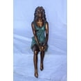 thumbnail image 3 of Nifao Graceful Young Woman Sitting on the Ledge Bronze Statue – Home Office Decor Sculpture, 13"L x 7"W x 23"H, 3 of 9