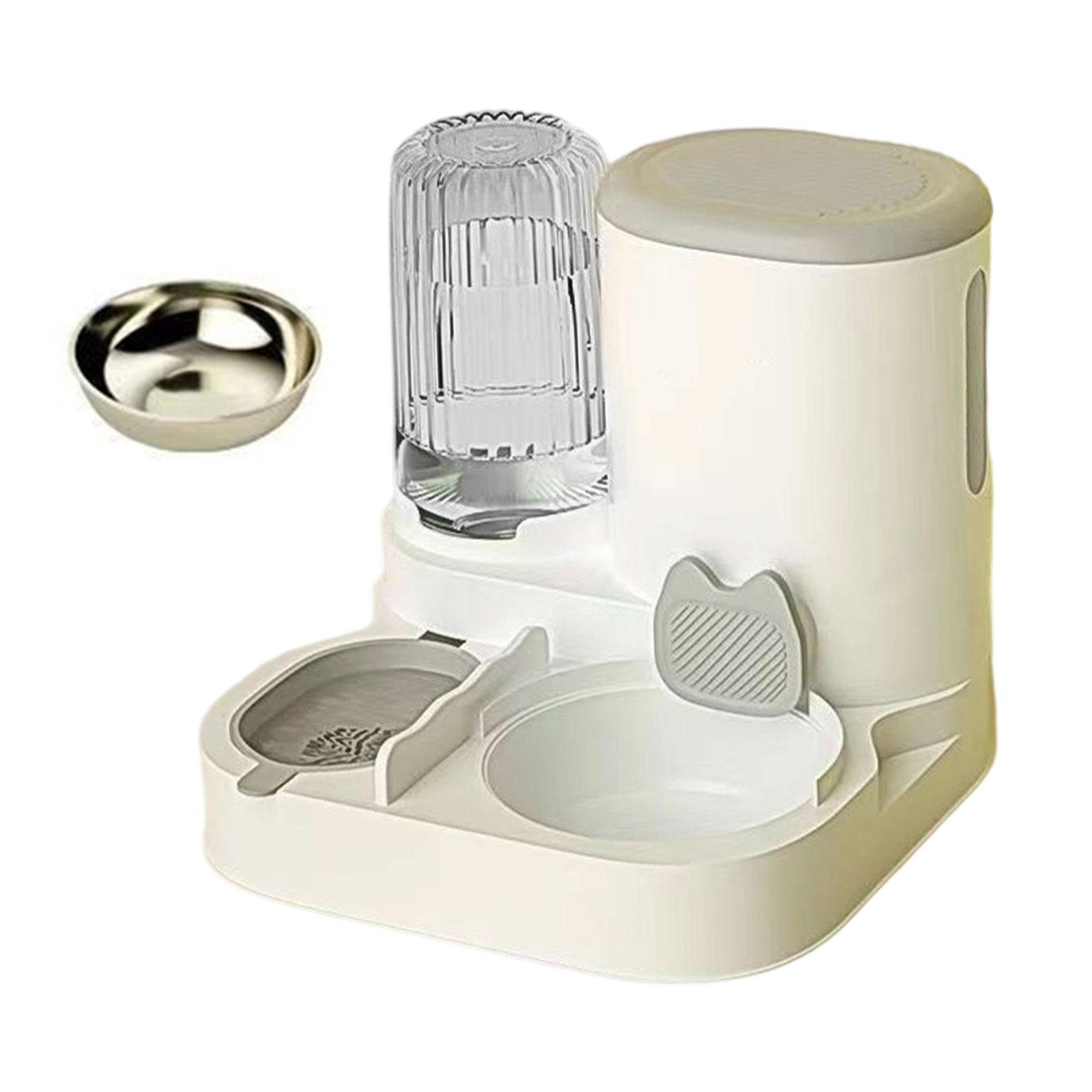 Serenable Automatic Cat Feeder and Water Dispenser Automatic Pet Feeder Compact Pet Supplies Travel Supply Food feed Dog Bowl for Puppy grey
