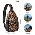 thumbnail image 5 of Sling Backpack,Halloween Black Cat Pumpkin Pattern Sling Bag with Water Bottle Holder,Waterproof Sling Bag for Men/Women with Headphone Jack for Hiking,Travel, 5 of 6