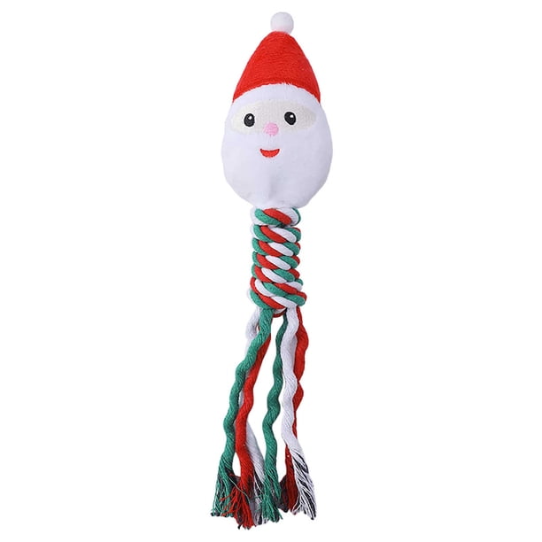 Juguete Para Perros Con Tema Navideño Y Cuerpo De Cuerda Para Cachorros Juguete Masticable Para Cachorros Juguete Interactivo
