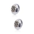 thumbnail image 2 of Jiaroswwei 1 Pair Ear Studs Non-Piercing Magnetic Stainless Steel Round Colored Rhinestone Embedded Men Women Earrings Fashion Jewelry, 2 of 8