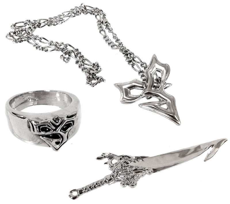 Final Fantasy X Necklace Sword Charm Accessory Set Ring 